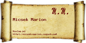 Micsek Marion névjegykártya
